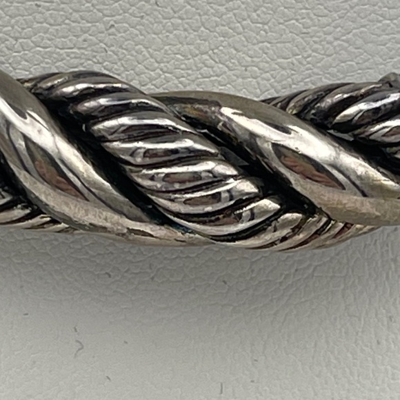 JOHN HARDY - Sterling Twisted Slider Pendant & Black Leather Necklace - Picture 8 of 10